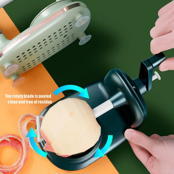 New Hand-Cranked Manual Fruit Peeler Multifunctional Apple Pear Kitchen Peeler Slicing Tool with Spare Blades - Image 5