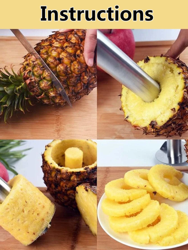 1Pc Stainless Steel Pineapple Corer and Slicer, Fruit Core Removal Tool, Household Kitchen Gadget - Image 6