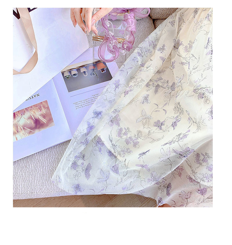 Ladies Fashion Personality Floral Chiffon Dress - Image 5