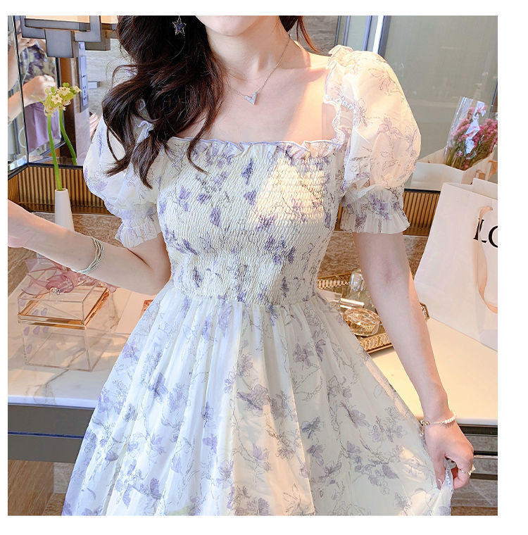 Ladies Fashion Personality Floral Chiffon Dress - Image 2